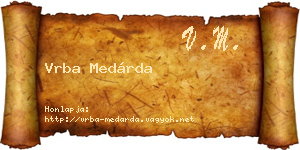 Vrba Medárda névjegykártya